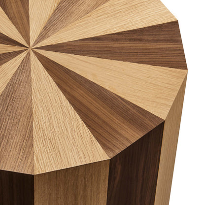 Twirl Two-Toned Wood Veneer Side Table by Furniture For America