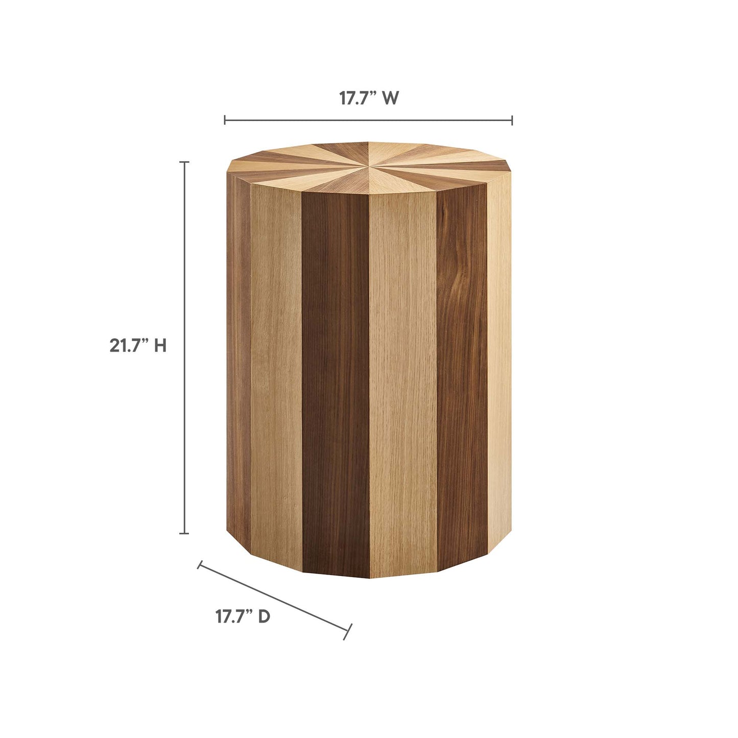 Twirl Two-Toned Wood Veneer Side Table by Furniture For America