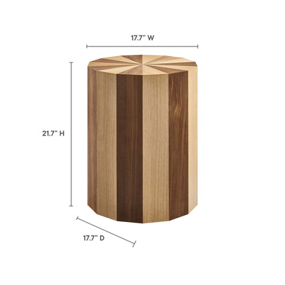 Twirl Two-Toned Wood Veneer Side Table by Furniture For America