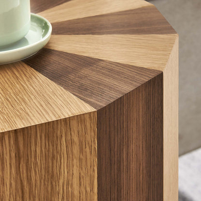 Twirl Two-Toned Wood Veneer Side Table by Furniture For America