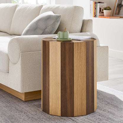 Twirl Two-Toned Wood Veneer Side Table by Furniture For America