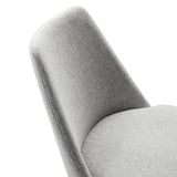 Lumen Swivel Dining Upholstered Side Chair in Black Light Gray