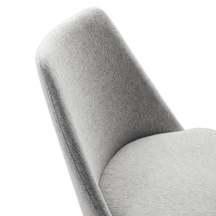 Lippa Swivel Dining Upholstered Side Chair in Black Light Gray