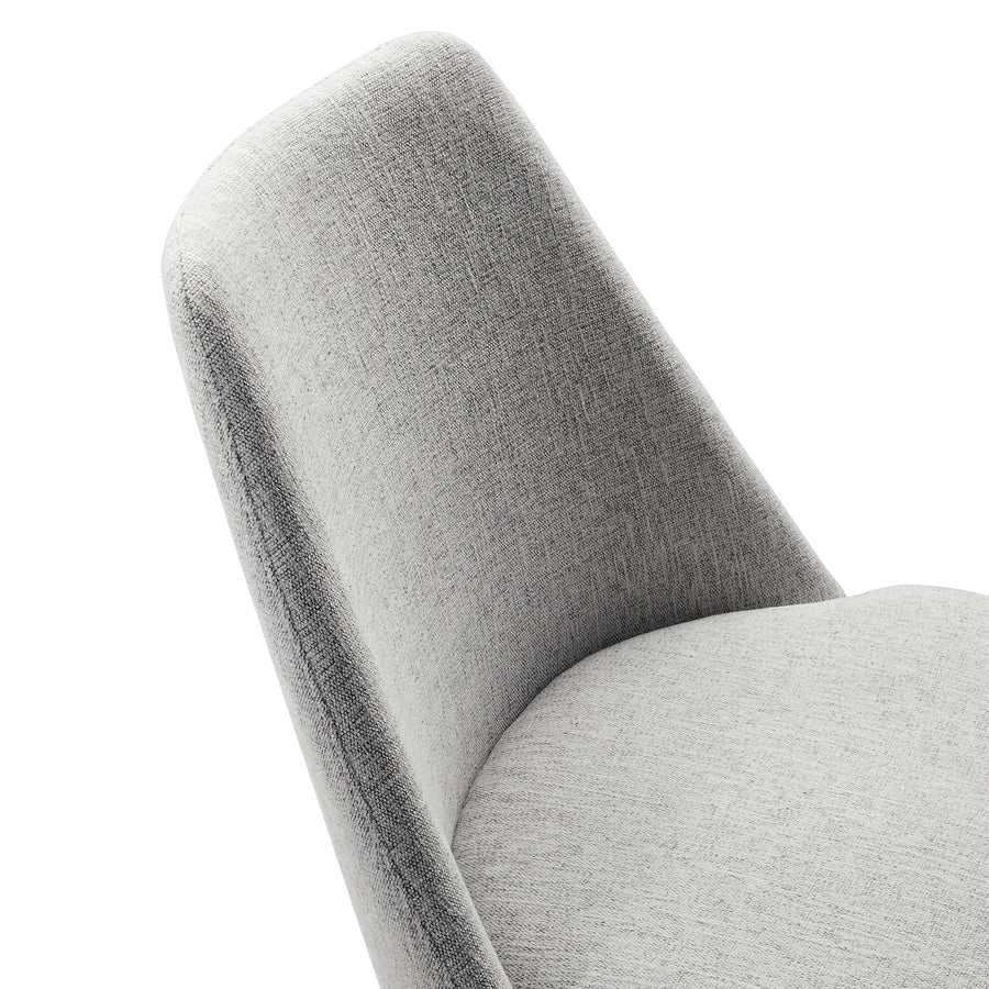 Lumen Swivel Dining Upholstered Side Chair in Black Light Gray