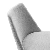 Lumen Swivel Dining Upholstered Side Chair in White Light Gray