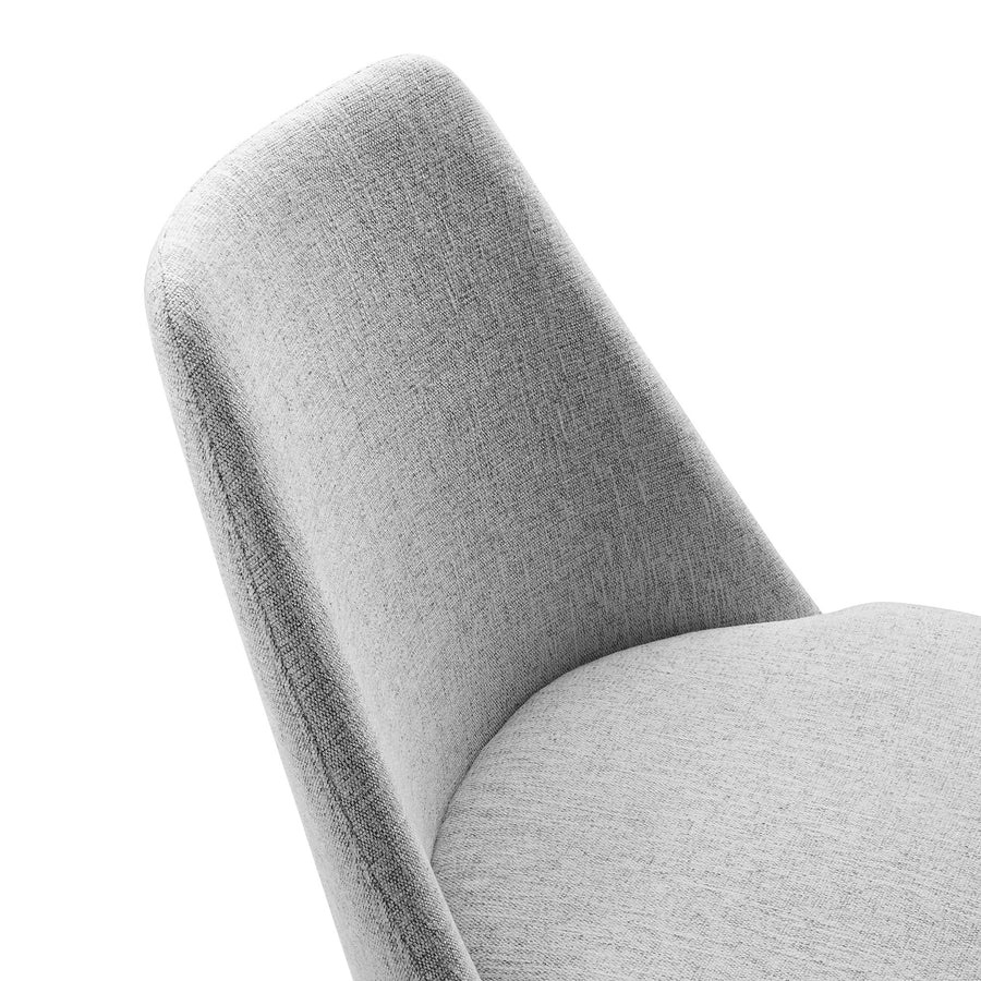 Lumen Swivel Dining Upholstered Side Chair in White Light Gray