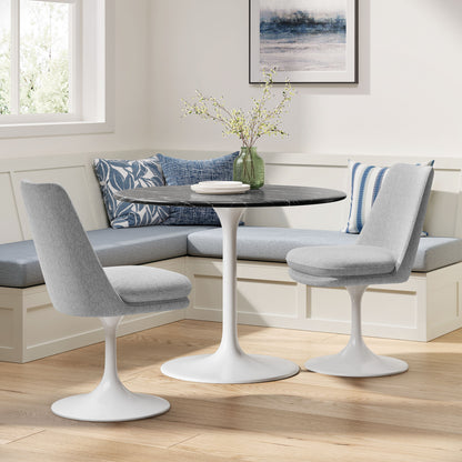 Lippa Swivel Dining Upholstered Side Chair by Furniture For America