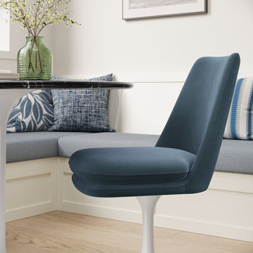 Lumen Swivel Dining Performance Velvet Side Chair