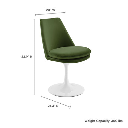 Lippa Swivel Dining Performance Velvet Side Chair by Furniture For America