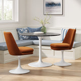 Lumen Swivel Dining Performance Velvet Side Chair in White Rust