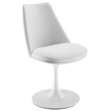 Lumen Swivel Dining Vegan Leather Side Chair in White White