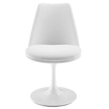 Lumen Swivel Dining Vegan Leather Side Chair in White White