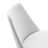 Lumen Swivel Dining Vegan Leather Side Chair in White White