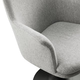 Lumen Swivel Dining Upholstered Armchair in Black Light Gray