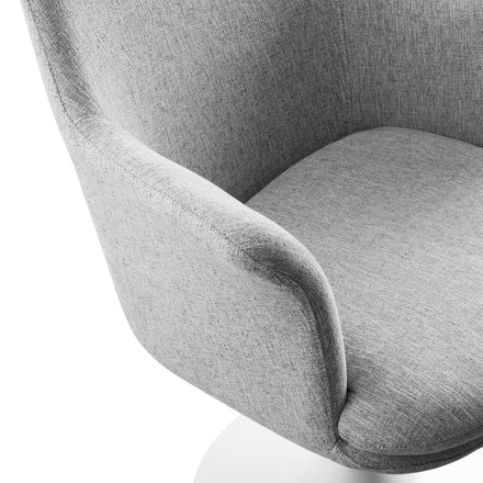 Lippa Swivel Dining Upholstered Armchair in White Light Gray
