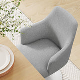 Lumen Swivel Dining Upholstered Armchair in White Light Gray