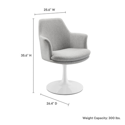 Lippa Swivel Dining Upholstered Armchair by Furniture For America
