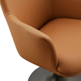 Lumen Swivel Dining Vegan Leather Armchair in Black Tan