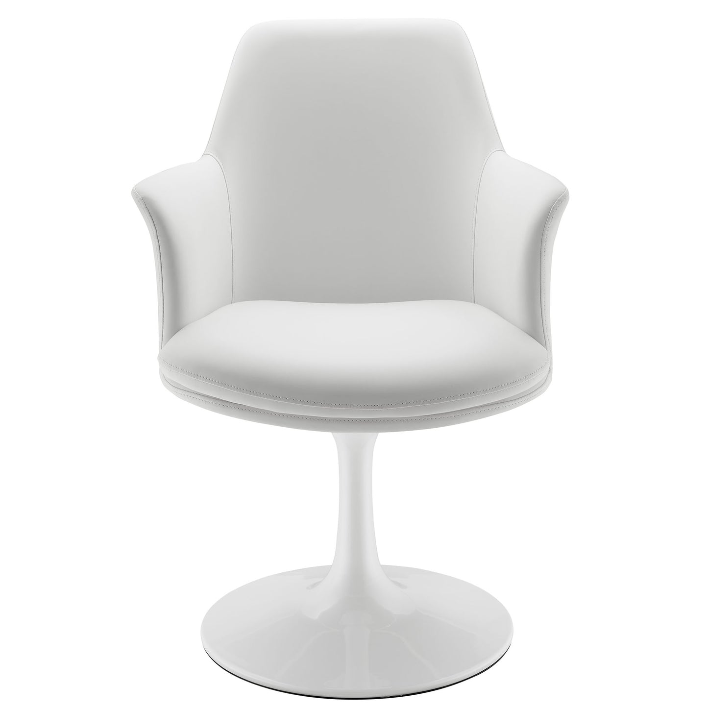Lippa Swivel Dining Vegan Leather Armchair by Furniture For America