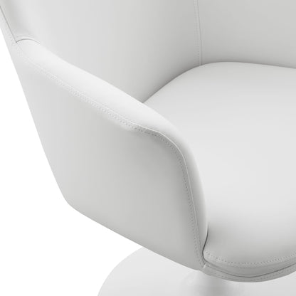 Lippa Swivel Dining Vegan Leather Armchair by Furniture For America