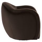 Linus Performance Velvet Swivel Armchair in Chocolate Brown