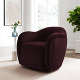 Linus Performance Velvet Swivel Armchair in Mulberry