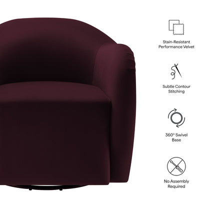 Compose Performance Velvet Swivel Armchair by Furniture For America