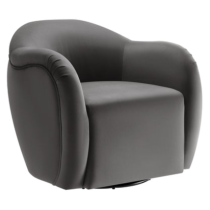 Compose Performance Velvet Swivel Armchair by Furniture For America