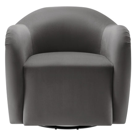 Compose Performance Velvet Swivel Armchair in Storm Gray