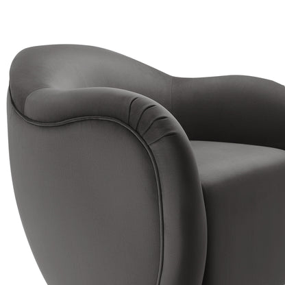 Compose Performance Velvet Swivel Armchair by Furniture For America
