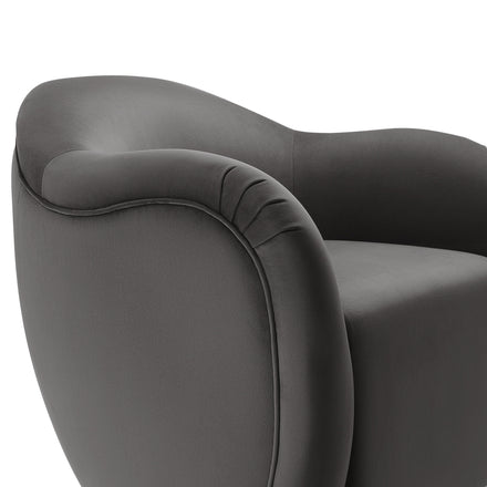 Compose Performance Velvet Swivel Armchair in Storm Gray