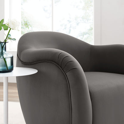 Compose Performance Velvet Swivel Armchair by Furniture For America