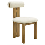 Svendborg Boucle Fabric Dining Chair Set of 2 in French Oak Ivory