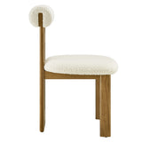 Svendborg Boucle Fabric Dining Chair Set of 2 in French Oak Ivory