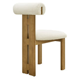 Svendborg Boucle Fabric Dining Chair Set of 2 in French Oak Ivory