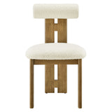 Svendborg Boucle Fabric Dining Chair Set of 2 in French Oak Ivory