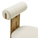 Svendborg Boucle Fabric Dining Chair Set of 2 in French Oak Ivory