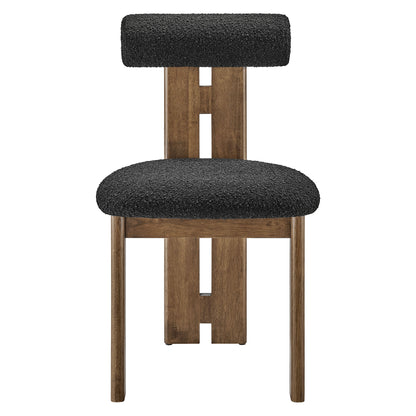 Torian Boucle Fabric Dining Chair Set of 2 by Furniture for America
