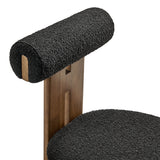 Svendborg Boucle Fabric Dining Chair Set of 2 in Walnut Black