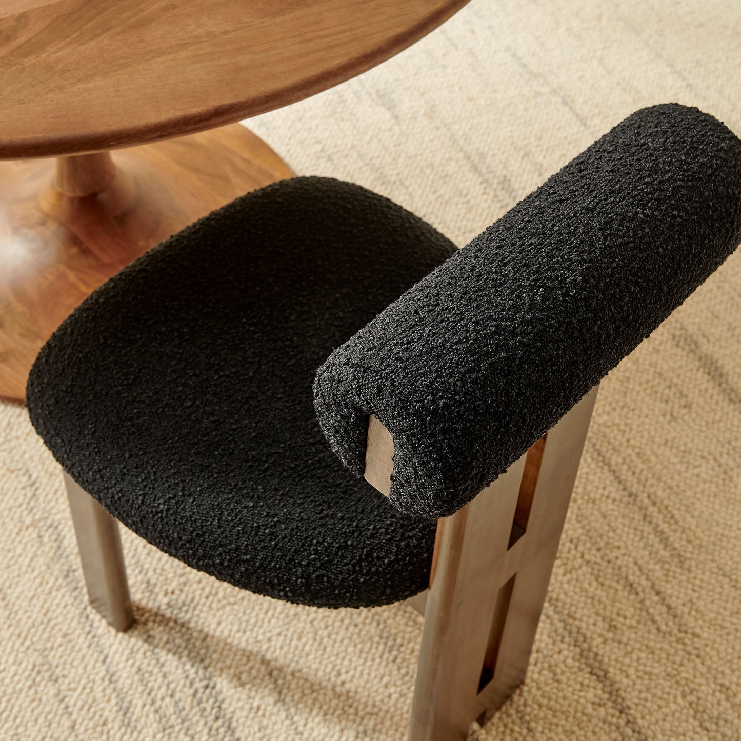 Torian Boucle Fabric Dining Chair Set of 2 by Furniture for America