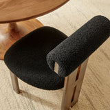Svendborg Boucle Fabric Dining Chair Set of 2 in Walnut Black