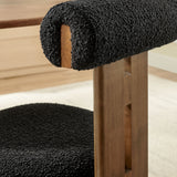 Svendborg Boucle Fabric Dining Chair Set of 2 in Walnut Black