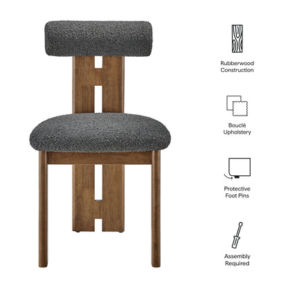 Torian Boucle Fabric Dining Chair Set of 2 by Furniture for America