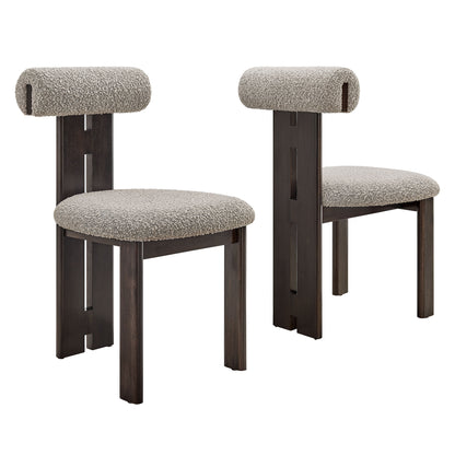 Torian Boucle Fabric Dining Chair Set of 2 by Furniture for America