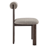 Svendborg Boucle Fabric Dining Chair Set of 2 in Wenge Taupe