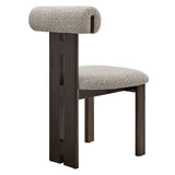 Svendborg Boucle Fabric Dining Chair Set of 2 in Wenge Taupe