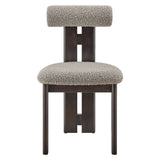Svendborg Boucle Fabric Dining Chair Set of 2 in Wenge Taupe