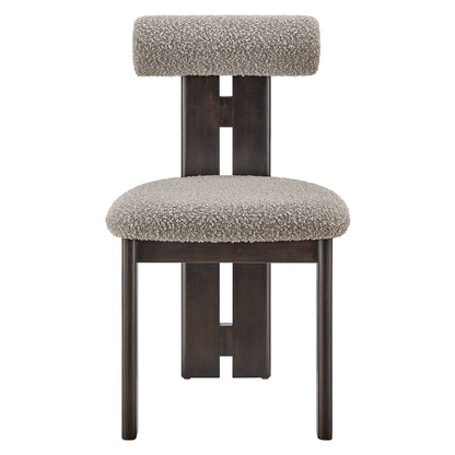 Torian Boucle Fabric Dining Chair Set of 2 by Furniture for America