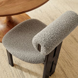 Svendborg Boucle Fabric Dining Chair Set of 2 in Wenge Taupe