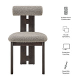 Svendborg Boucle Fabric Dining Chair Set of 2 in Wenge Taupe